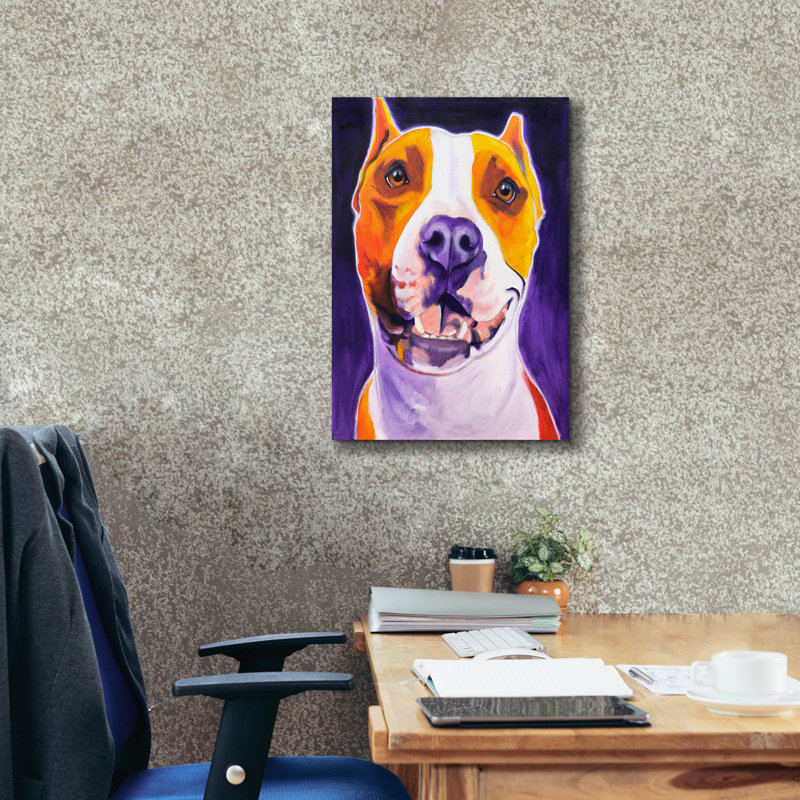 «Pit Bull - Rexy» par Dawg Painter, H 26 po x l 18 po x P 0,75 po