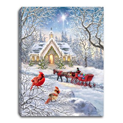Christmas Journey 8x6 Mini Lighted Easel Back Canvas