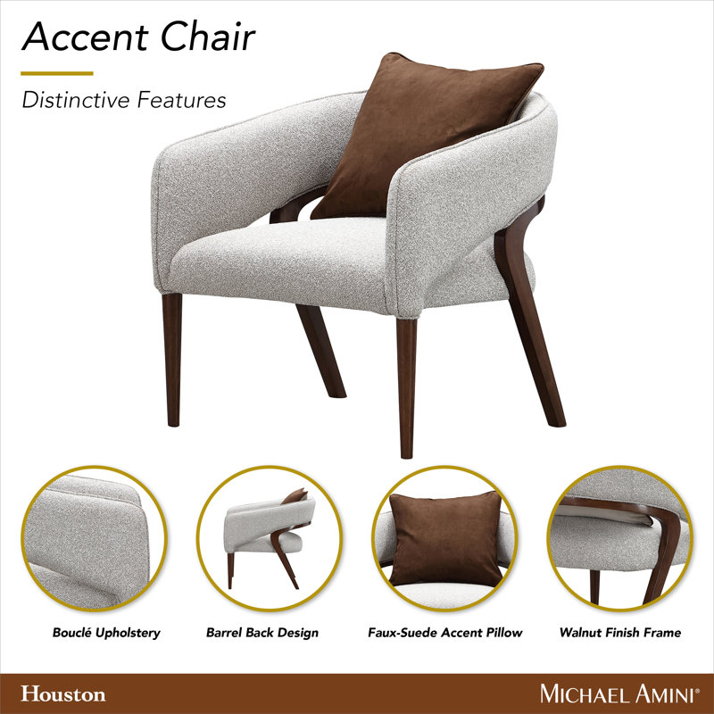 Houston Accent Chair - Pebble/Walnut