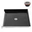 38 po x 38 po Base de douche en alcôve en acrylique noir brillant avec drain central, drain inclus-114639236