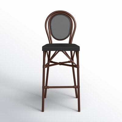 Abode Bar Stool In Black Textylene Mesh With Black Frame - Set Of 1 by Joss & Main