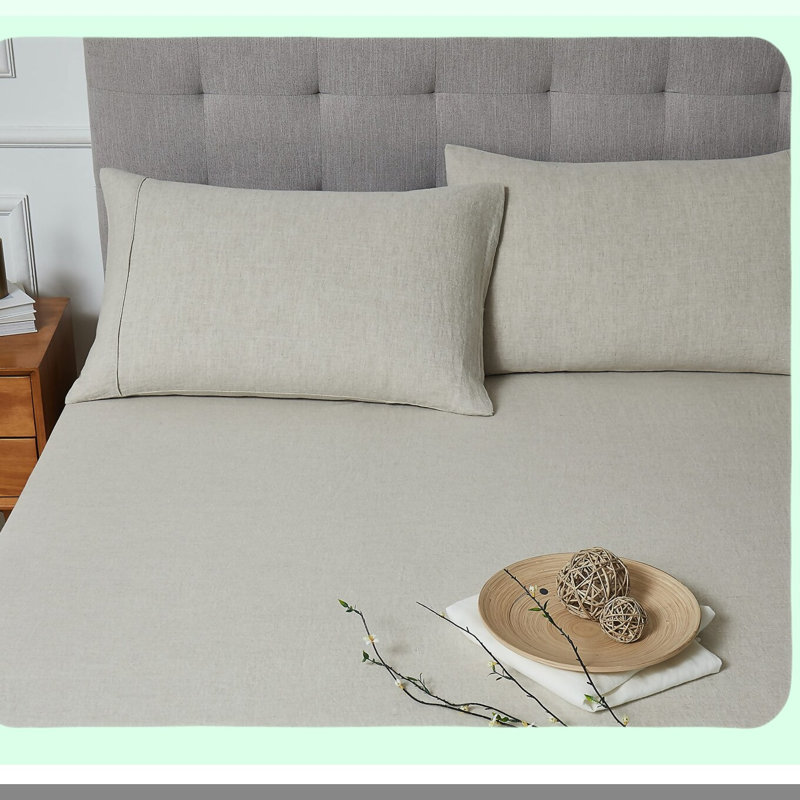 Breathable Linen DreamFit Full Sheet Set - French Linen Bedding with Deep Pocket, Fully-Elasticized for Ultimate Comfort and Natural Cooling Properties
