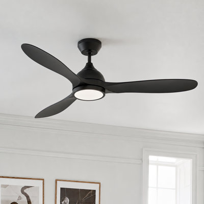 Ventilateur de plafond 52 "à haut débit d'air avec lumière - moteur à courant continu silencieux et réversible, télécommande 6CC 6500CFM avec mémoire 3CCT
