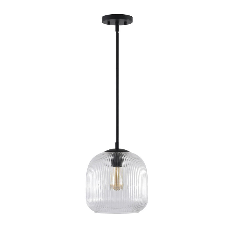 Luminaire suspendu simple 1 lumière, Noir mat