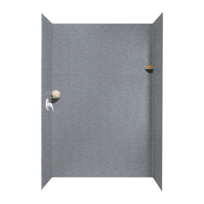 Paroi de douche à trois panneaux 96 "x 62" x 36 "Solid Surface