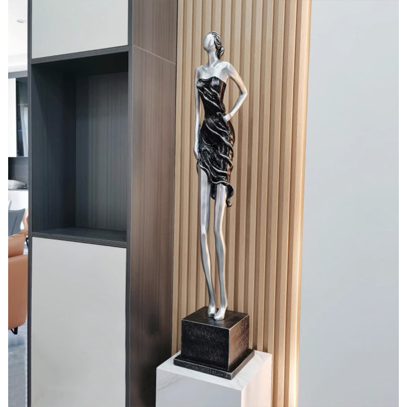 55" Silver Composite&Resin Decorative Objects