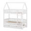 Lit superposé simple au dessus d'un lit simple avec lit gigogne et tiroirs de rangement, lit superposé avec toit Playhouse, cadre de lit de maison en bois