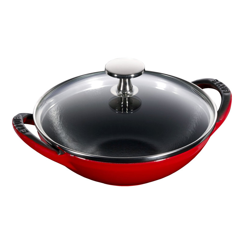 Wok en fonte 16 cm / 6,5 pouces STAUB Specialties, eucalyptus, Merisier