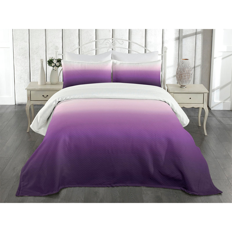Ambesonne Ombre Bedspread Abstract Tone, King Bedspread + 2 Standard Shams
