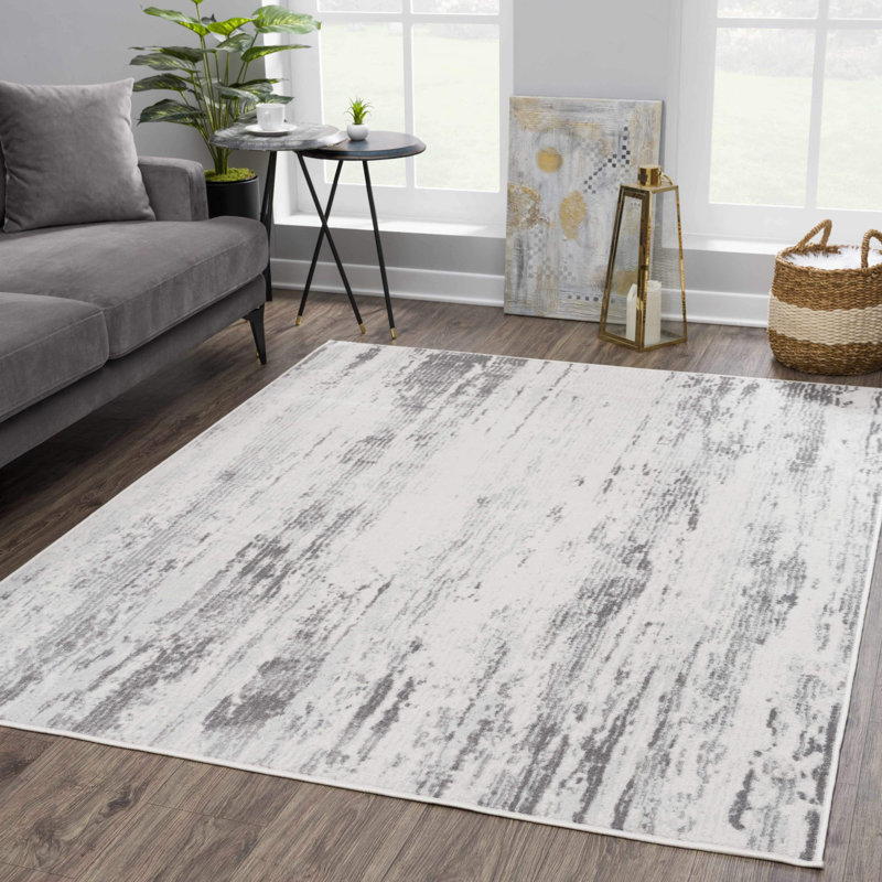 Elyjah Performance Transitional Ivory/Gray Area Rug, Rectangle 9' x 12'