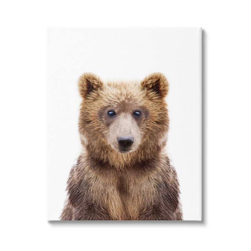 «Brown Bear Portrait», art mural sur toile par Sissi et Seb, H 30 po x l 24 po x P 1,5 po