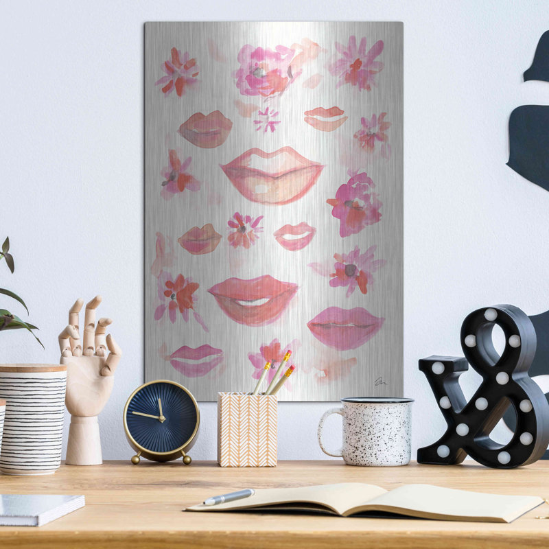 «Lips» par Jessica Mingo, art mural en métal, H 16 po x l 12 po 