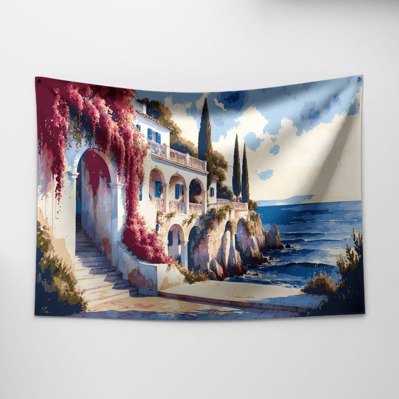 Tapisserie murale «Coastal Maritime Villa», 26 po x 36 po