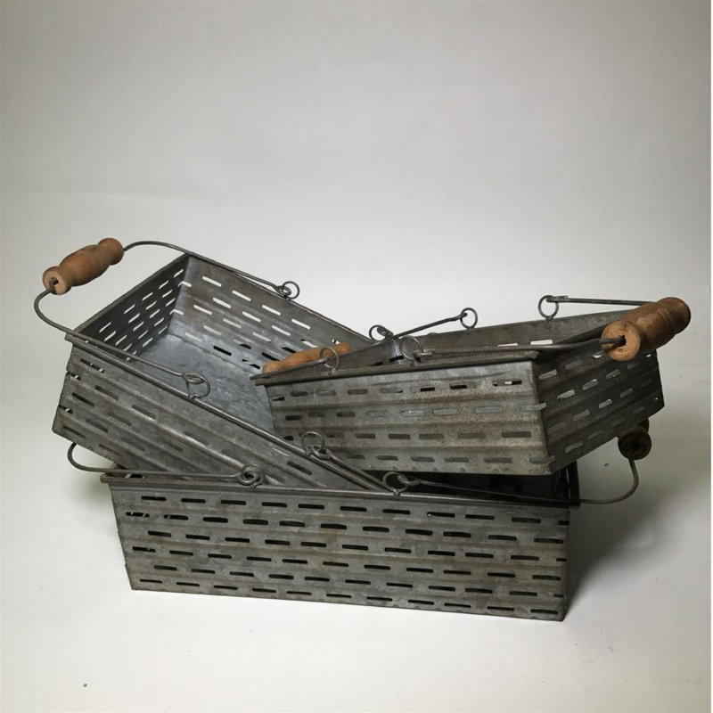 Ensemble de 3 paniers en métal