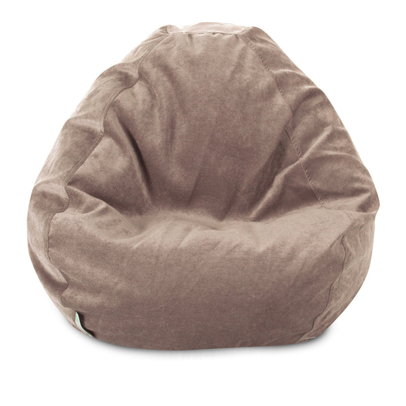 Velvet Bean Bag Chair & Lounger, 23" H x 35" W x 35" D, Pearl