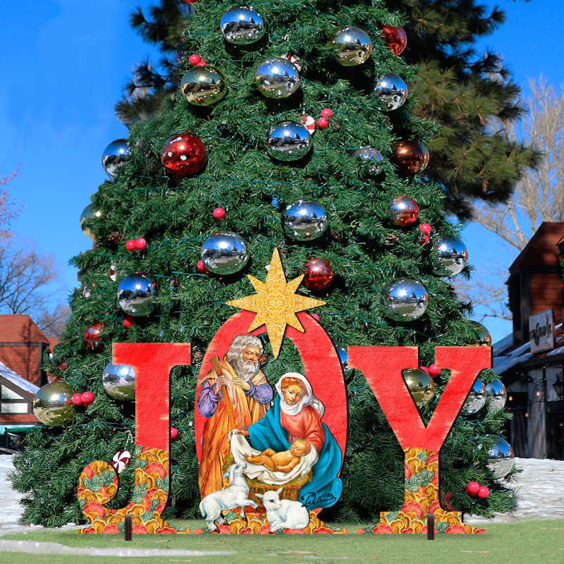 Joy Nativity Yard Lawn Art