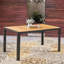 Table de salle à manger en bois tendance avec pieds en fer - 57,55 po de profondeur x 36,06 de largeur, 30 po de hauteur, pieds extérieurs protégés, finition