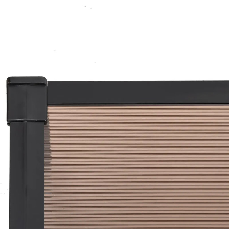 Dakota Fields 90cm D Polycarbonate Cover Retractable Door / Window Awning, 27.5cm H x 199cm W x 90cm D, Black/Brown