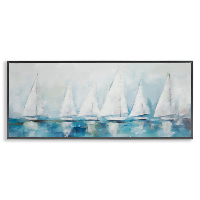 Art nautique encadré par giclée par Ziwei Li bf-228, Giclée encadrée noir minuit, H 10 po x l 24 po