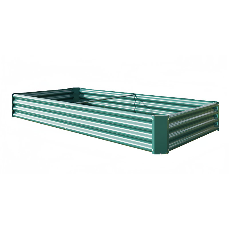 Lit de jardin surélevé rectangulaire en métal (), H 11,81 po x l 44,69 po x P 91,34 po, Vert