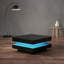 Table basse carrée avec accents à DEL, finition noire lustrée, conception compacte de 31,5 pouces