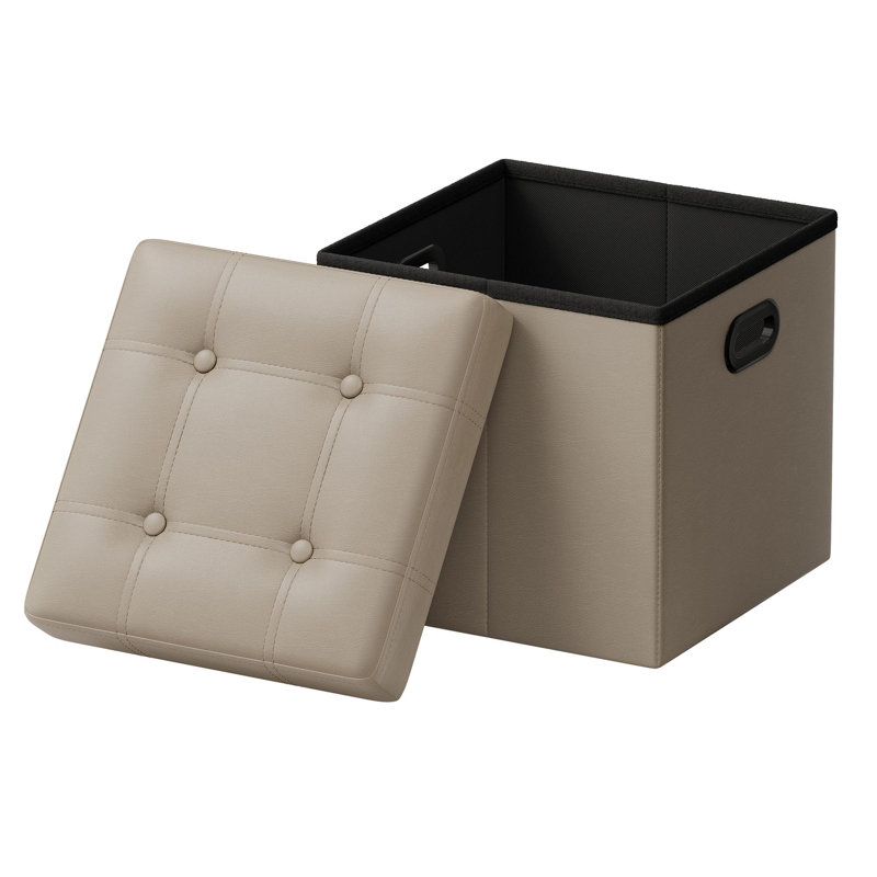 15 Inches Ottoman With Storage, Camel Brown
