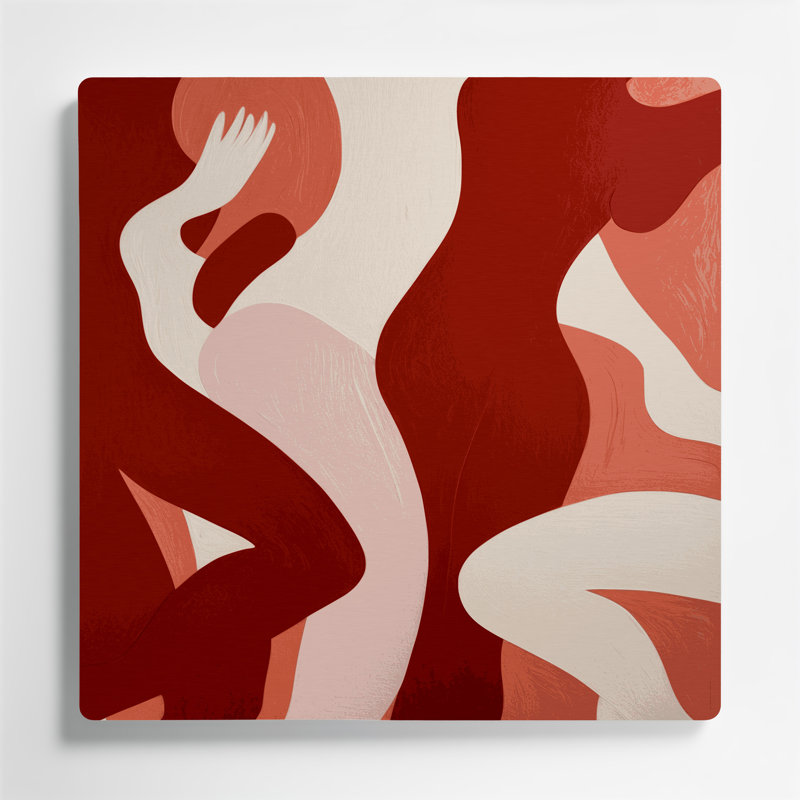 Abstract Figurative 10 Red Metal Wall Art, 12" H x 12" W
