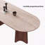 Oval Minimalist Dining Table And Chairs 6 - Person Double Pedestal Dining Set-101089762