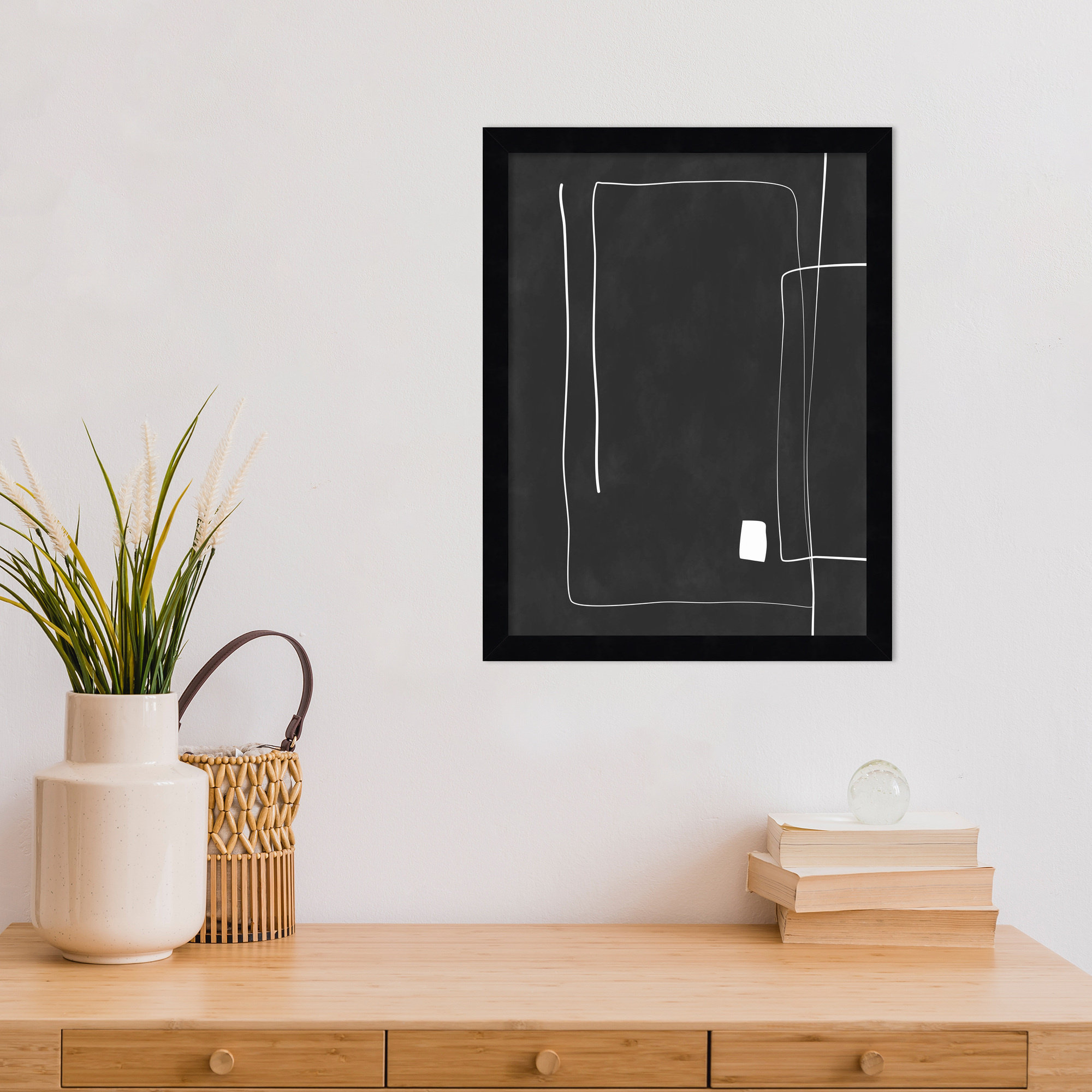 Black And White 36 by Elena Ristova, 17" H x 13" W, Black