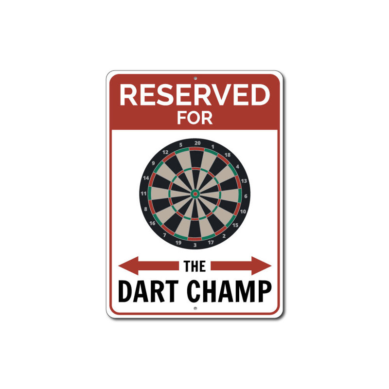 Enseigne réservée en aluminium Dart Champ, H 18 po x l 12 po x P 0,06 po