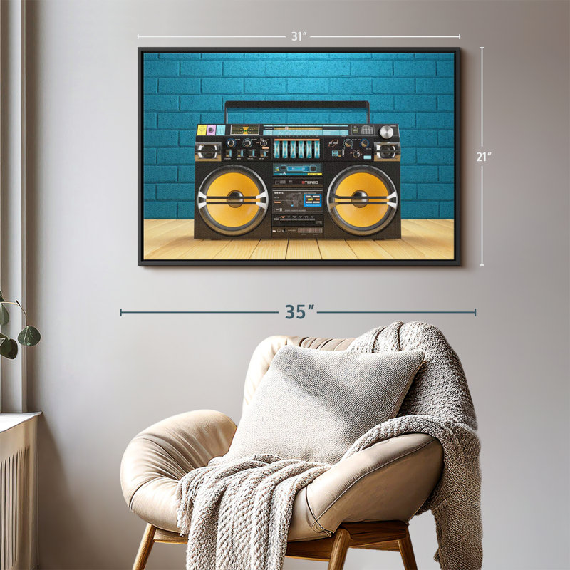Reproduction d'art sur toile Boombox, H 21 po x l 31 po