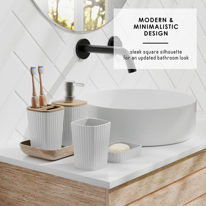 Ensemble d'accessoires de salle de bain - Ensemble de salle de bain bleu sarcelle, ensemble d'accessoires de salle de bain 20 pièces, ensemble de rideau de douche, brosse de toilette, poubelle et distributeur de savon