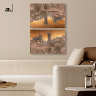 Starry Night in Copper Set Canvas Expressionism Abstract by Art Remedy