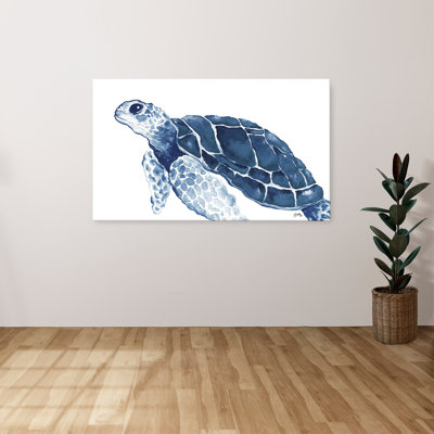 'Turtle in The Blues' Acrylic Painting Print