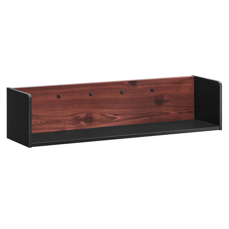 Modway Kinetic Wall-Mount Shelf, Black/Cherry