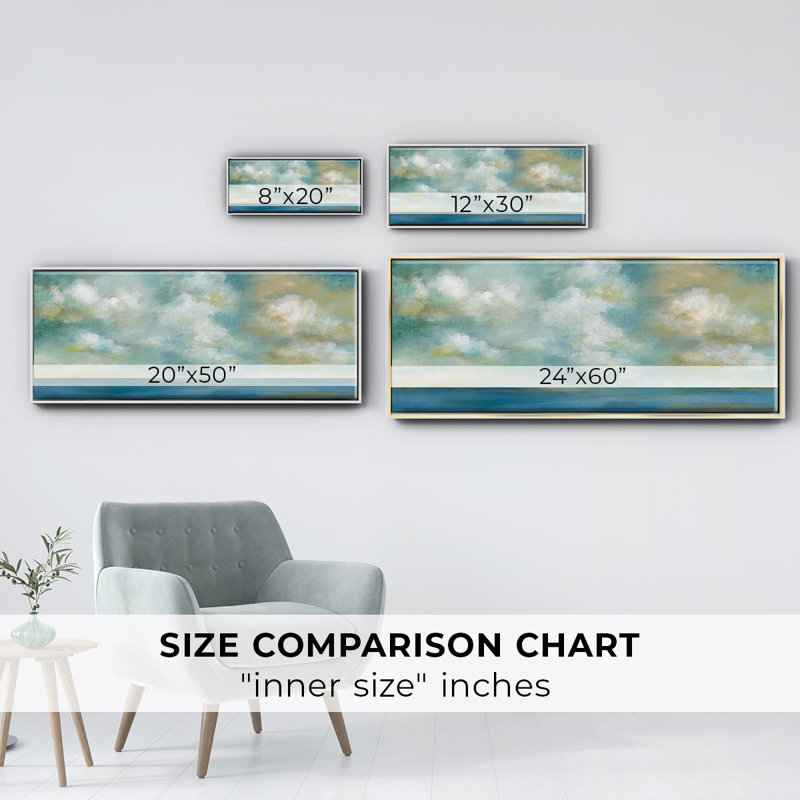 Cloudscape Vista II- Framed Canvas, 8" H x 20" W