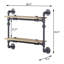 2 tablettes murales industrielles - métal et bois, chêne noir sablé, idéales pour le rangement et la tablette avec métal