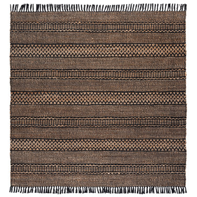 Natural Fiber 123 Hand Woven 50% Jute; 50% Cotton Geometric Shapes Rug
