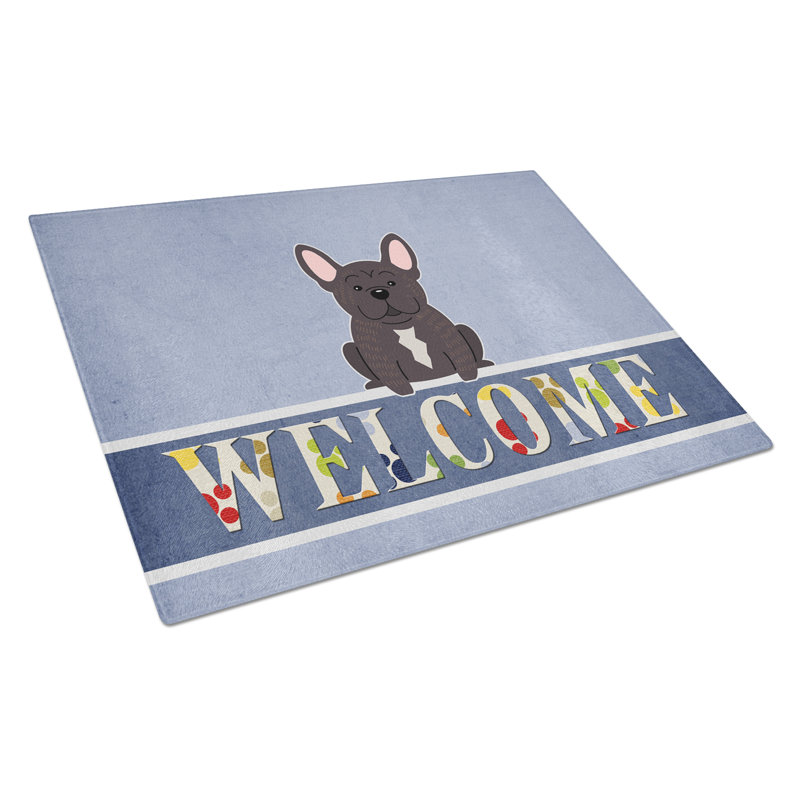 Planche à découper french bouledogue en verre caroline Welcome Dog, Bringé