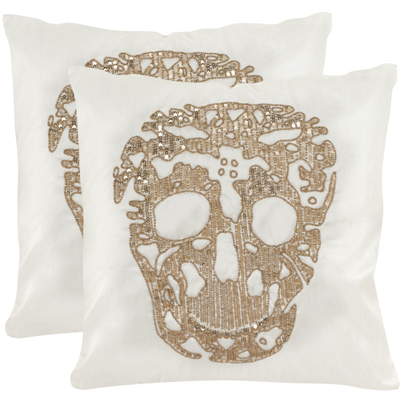 Coussin en coton Punk Skull
