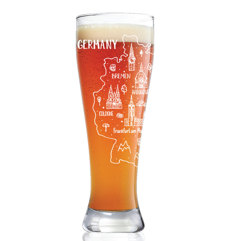 Verre pilsner très grande 16 oz. map germany Adalheida