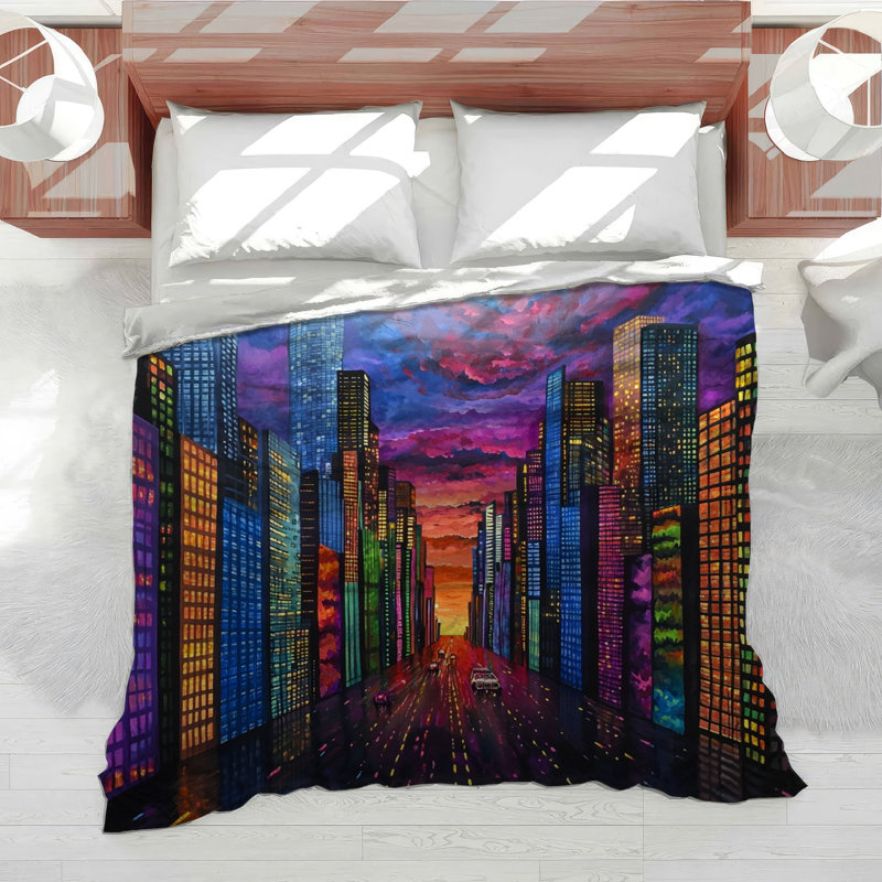 Cityscape Bedding Urban Comforter Modern, Twin XL Comforter
