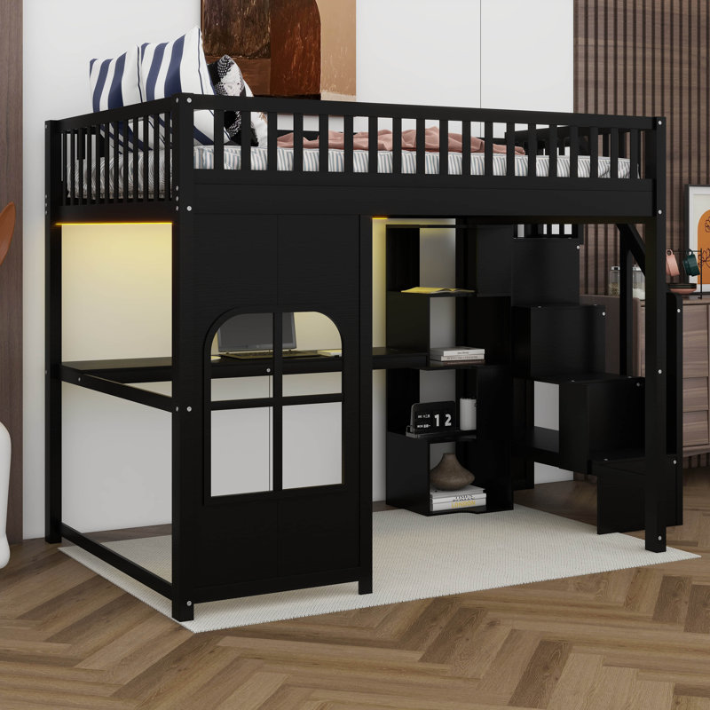 Loft Bed, Full, Black
