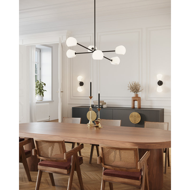 Éclairage pour meuble-lavabo Willow, Noir mat, 2, Verre mat opale