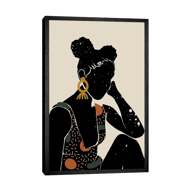 Black Hair VI by Domonique Brown - Print on Canvas, 152.5 cm H x 101.5 cm W, Black Framed Canvas