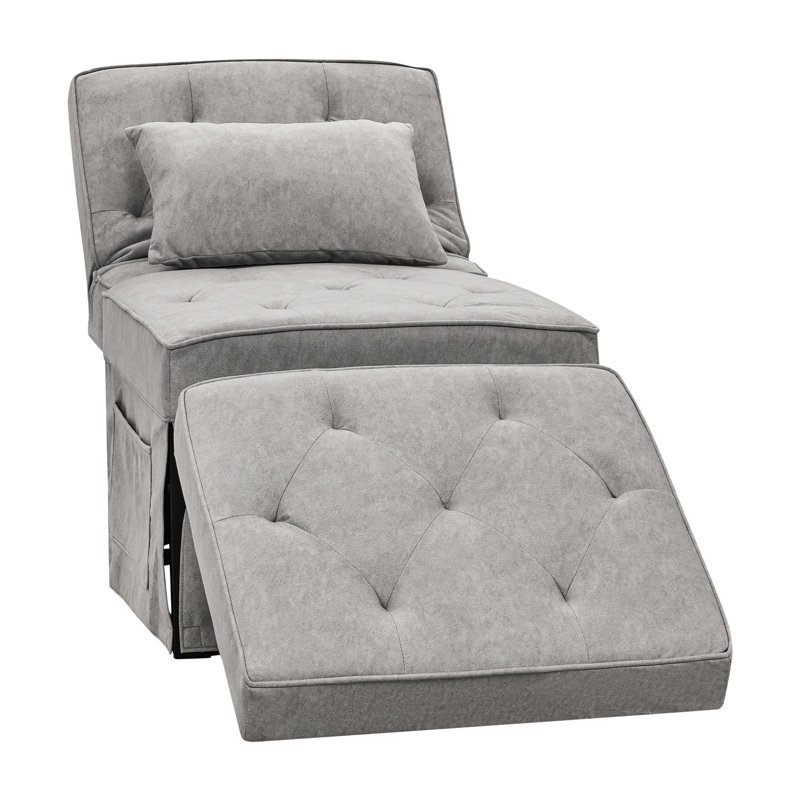 Multi-function Folding Ottoman Sofa Bed With Adjustable Backrest (Medium 36'' Width), Blue, 73" W × 28" H × 29" D