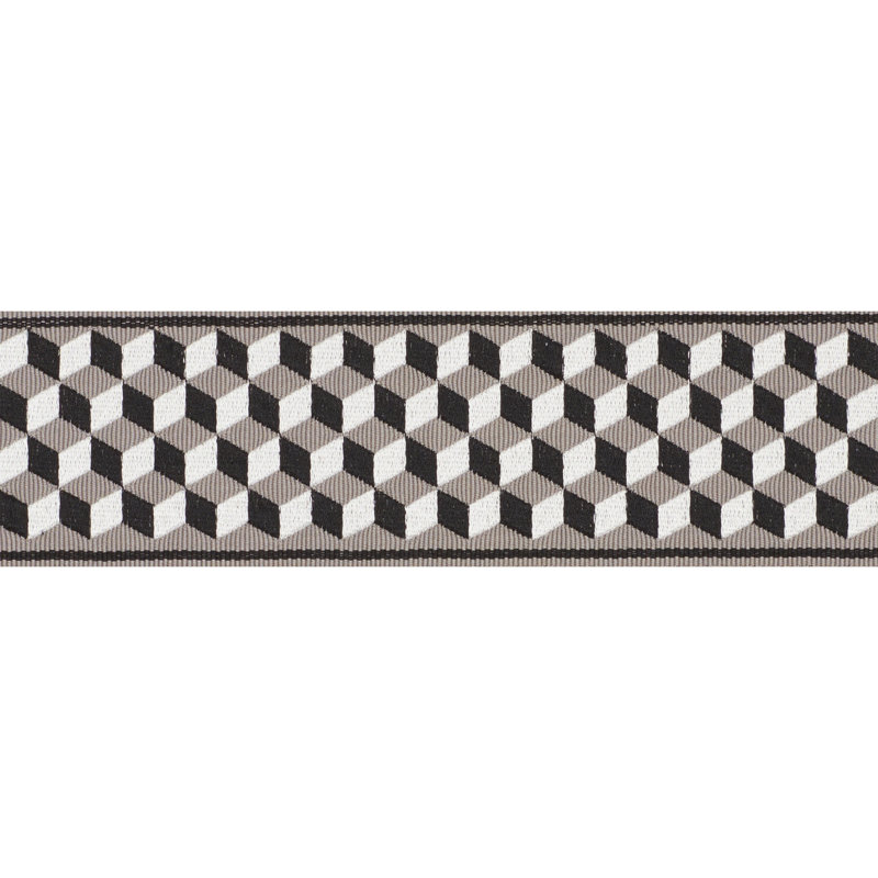 Schumacher x Miles Redd Tumbling Blocks Tape, Black/Gray