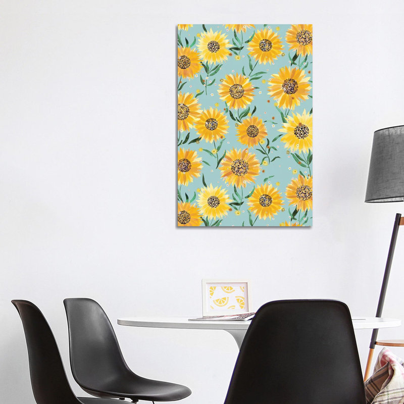 Summer Countryside Sunflowers Blue - Wrapped Canvas Art Prints 1 Piece Wrapped Canvas Wall Art, 101.6cm H x 66.04cm W