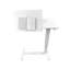 Table de chevet blanche avec roulettes, plateau réglable en hauteur pour ordinateur portable, roulette mobile lisse et stable en blanc, différents angles