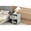 Table de chevet pour chambre à coucher, style rétro et rangement spacieux, table de chevet grise-252562848
